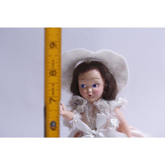 Country Woman, Dressed Doll, 8 1/2", Pink Dress, Wide Hat, Civil War, Fashion, - Picture 3 of 4